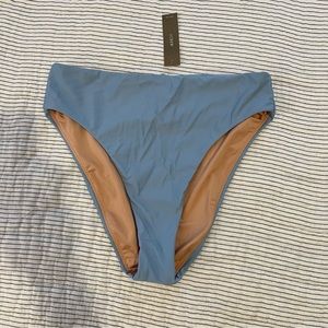 NWT J. Crew High Rise Light Blue Swim Bottom medium